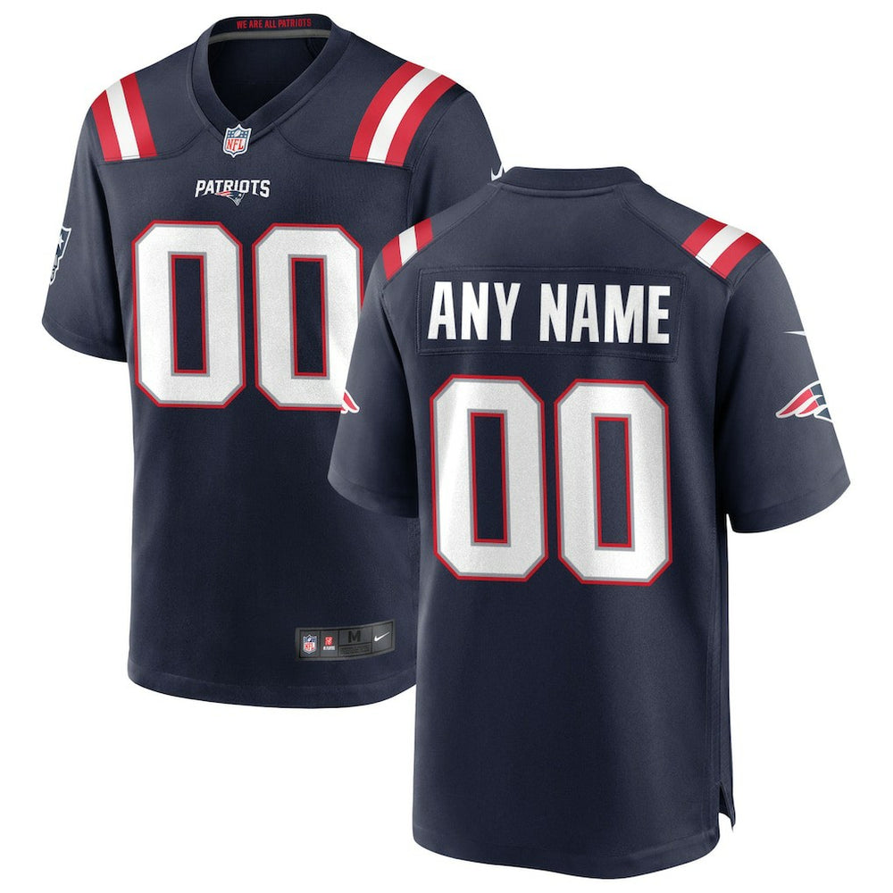 NFL New England Patriots Custom Game Jersey - Navy