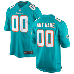 NFL Miami Dolphins Custom Game Jersey - Aqua
