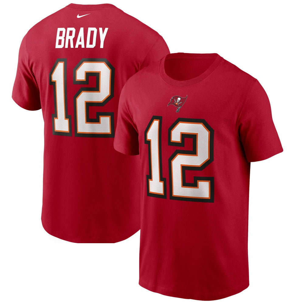 Tom Brady Tampa Bay Buccaneers Name & Number T-Shirt Red