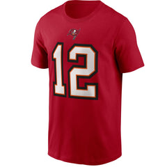 Tom Brady Tampa Bay Buccaneers Name & Number T-Shirt Red