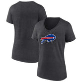 Buffalo Bills Women's Primary Team Logo V-Neck T-Shirt Charcoal