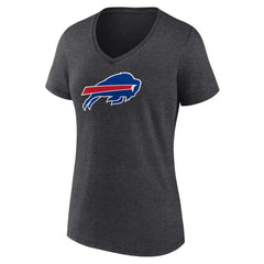 Buffalo Bills Women's Primary Team Logo V-Neck T-Shirt Charcoal