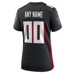 NFL Atlanta Falcons Women's Custom Game Jersey - Black