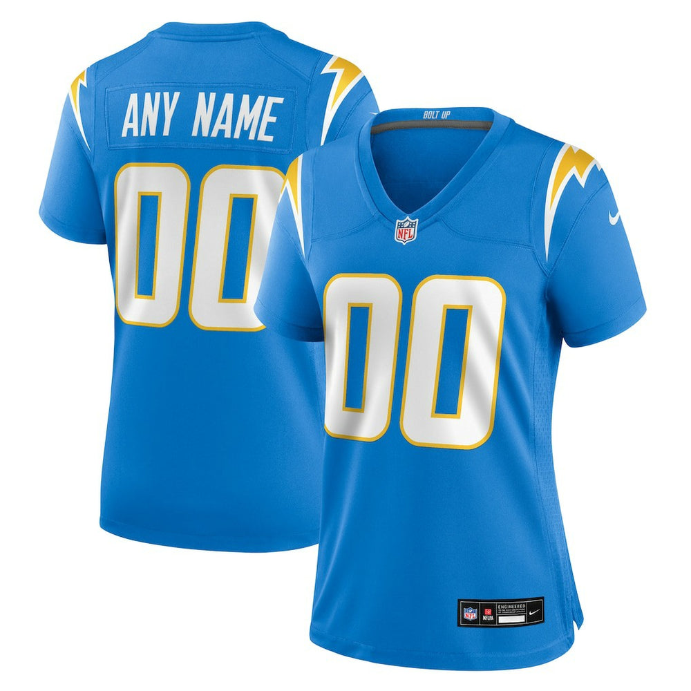 NFL Los Angeles Chargers Women's Custom Game Jersey - Powder Blue