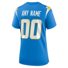 NFL Los Angeles Chargers Women's Custom Game Jersey - Powder Blue