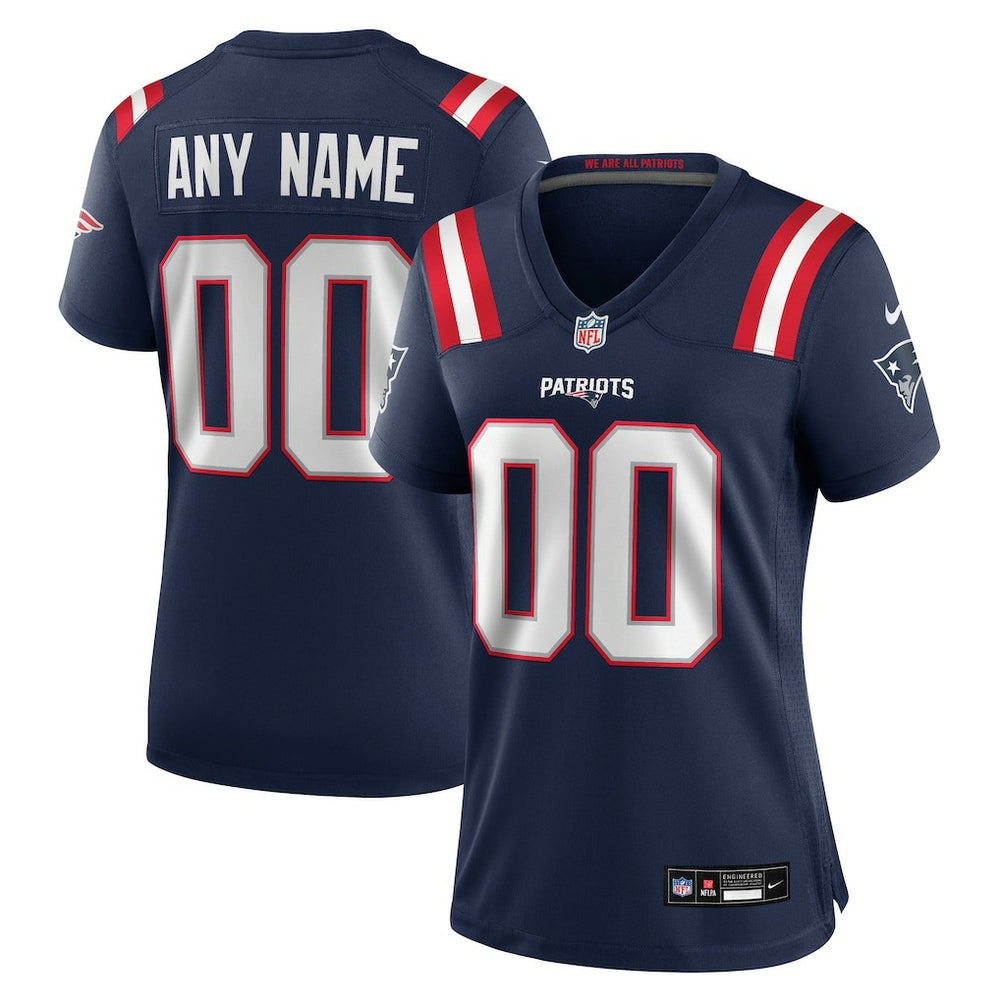 NFL New England Patriots Women's Custom Game Jersey - Navy