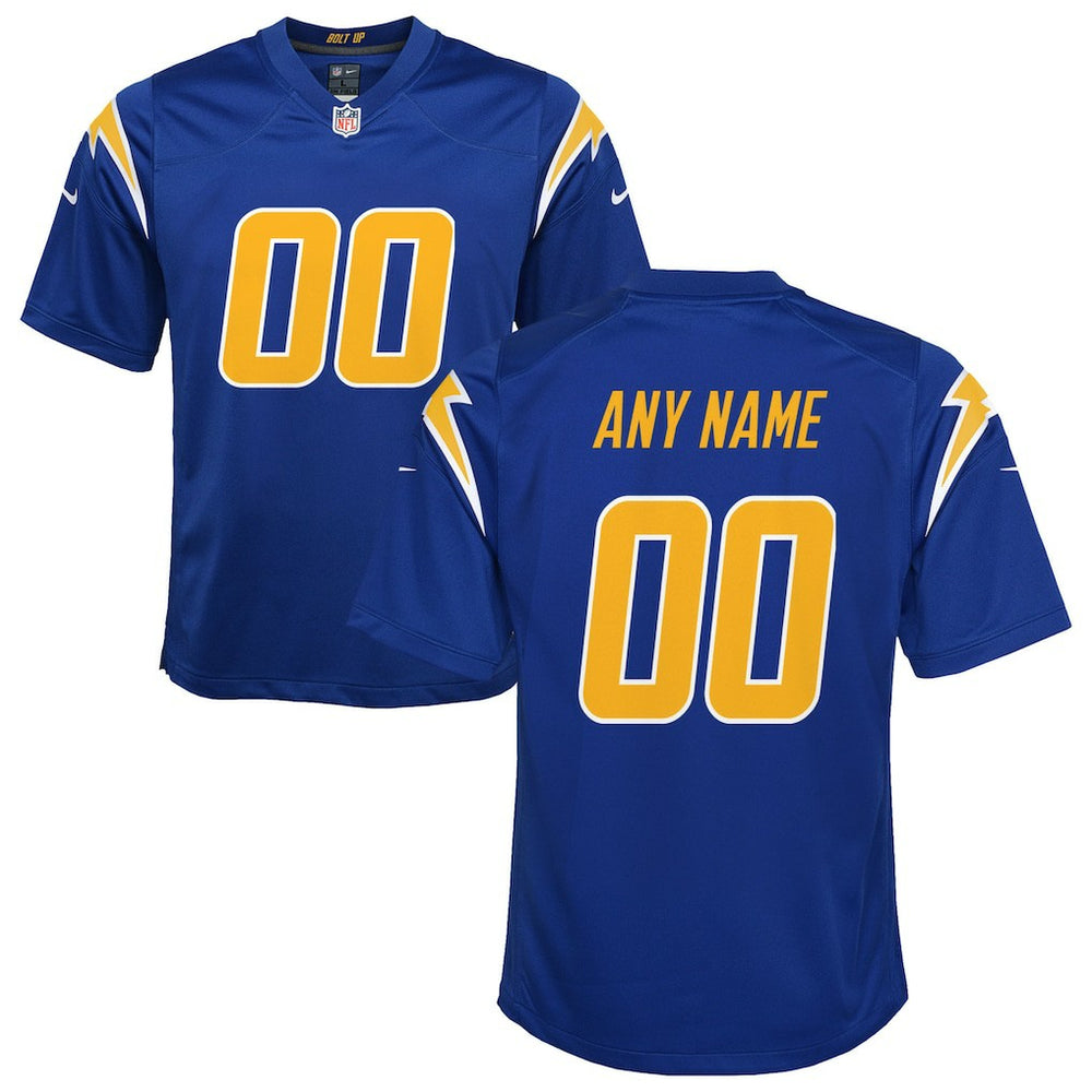 NFL Los Angeles Chargers Youth Alternate Custom Game Jersey - Royal