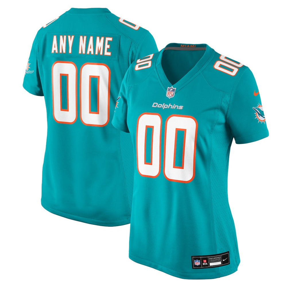NFL Miami Dolphins Women's Custom Game Jersey - Aqua