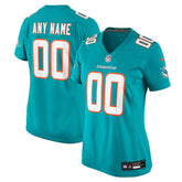 Miami Dolphins Women's Custom Game Jersey Aqua