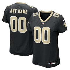 NFL New Orleans Saints Women's Custom Game Jersey - Black