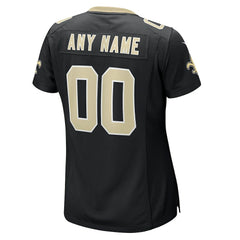 NFL New Orleans Saints Women's Custom Game Jersey - Black