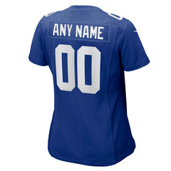 NFL New York Giants Women's Custom Jersey - Royal