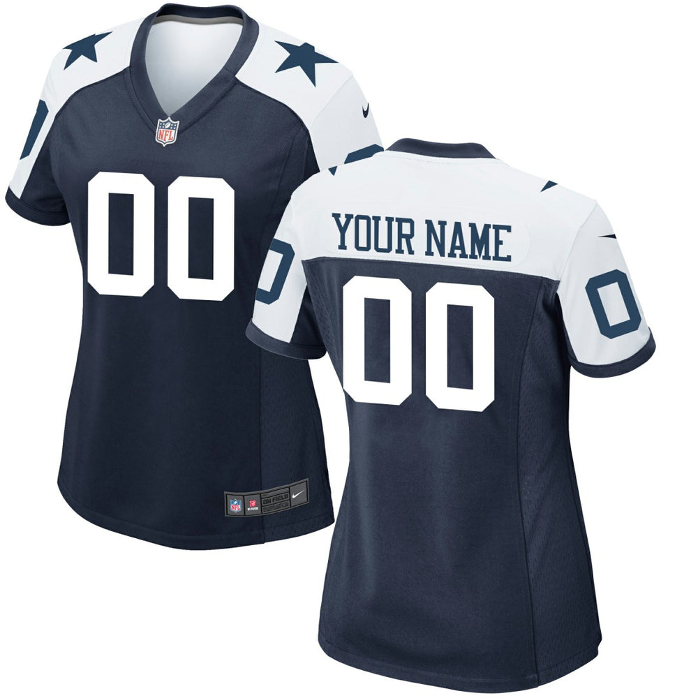 NFL Dallas Cowboys Women's Alternate Custom Game Jersey - Navy