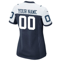 NFL Dallas Cowboys Women's Alternate Custom Game Jersey - Navy