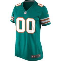 Miami Dolphins Women's Alternate Custom Game Jersey Aqua