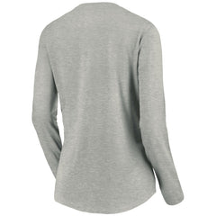 Tampa Bay Buccaneers Women's Primary Logo Long Sleeve V-Neck T-Shirt Heather Gray