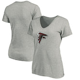 Atlanta Falcons Women's Primary Logo V-Neck T-Shirt Heather Gray