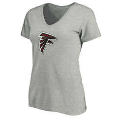 Atlanta Falcons Women's Primary Logo V-Neck T-Shirt Heather Gray