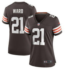 NFL Denzel Ward Cleveland Browns Women's Player Game Jersey - Brown