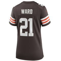 NFL Denzel Ward Cleveland Browns Women's Player Game Jersey - Brown