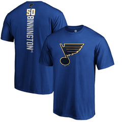 NHL Jordan Binnington St. Louis Blues Playmaker T-Shirt - Royal
