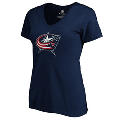 NHL Zach Werenski Columbus Blue Jackets Women's Playmaker V-Neck T-Shirt - Navy