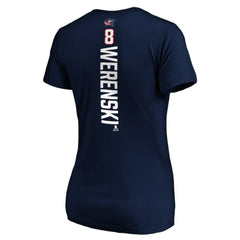 NHL Zach Werenski Columbus Blue Jackets Women's Playmaker V-Neck T-Shirt - Navy