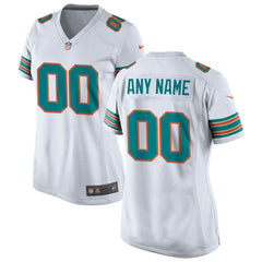 NFL Miami Dolphins Women's Alternate Custom Game Jersey - White