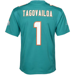 NFL Tua Tagovailoa Miami Dolphins Youth Game Jersey - Aqua