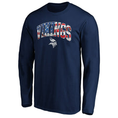 Minnesota Vikings Banner Wave Long Sleeve T-Shirt Navy