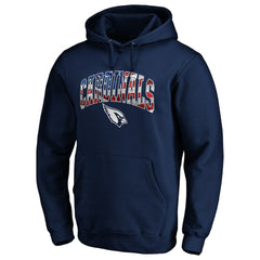 Arizona Cardinals Banner Wave Fitted Pullover Hoodie Navy