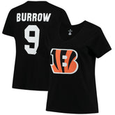 Joe Burrow Cincinnati Bengals Women's Plus Size Name & Number V-Neck T-Shirt Black