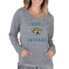 Jacksonville Jaguars Concepts Sport Women's Mainstream Tri-Blend Raglan Hoodie V-Neck Top Gray