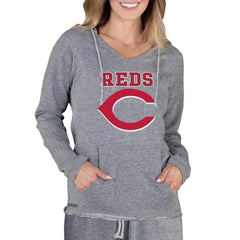 Cincinnati Reds Concepts Sport Women's Mainstream Terry Long Sleeve Hoodie Top - Gray Hoodies