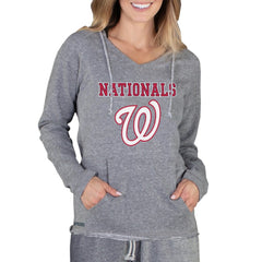Washington Nationals Concepts Sport Women's Mainstream Terry Long Sleeve Hoodie Top - Gray Hoodies
