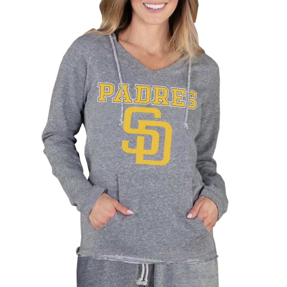 San Diego Padres Concepts Sport Women's Mainstream Terry Long Sleeve Hoodie Top - Gray Hoodies