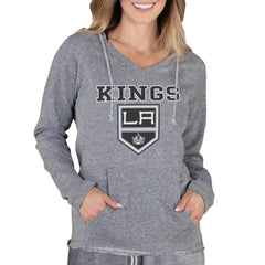 NHL Los Angeles Kings Concepts Sport Women's Mainstream Terry Tri-Blend Long Sleeve Hooded Top - Gray