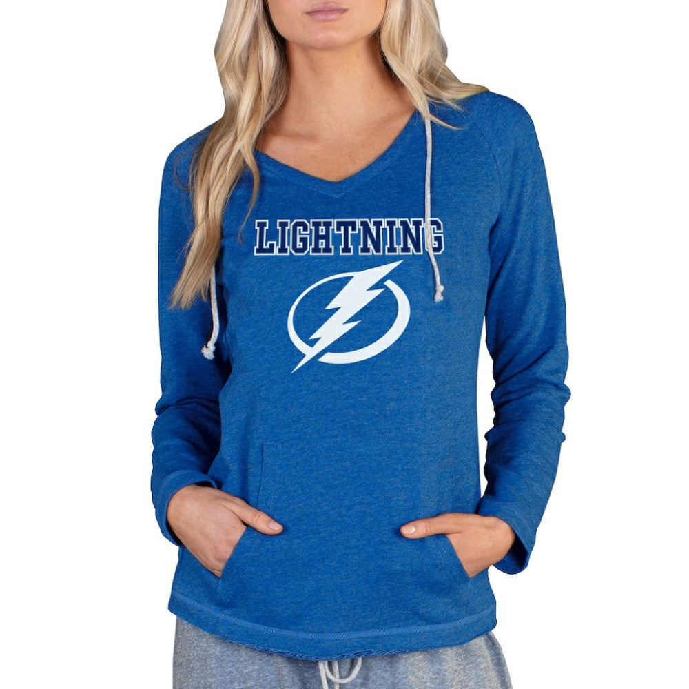 NHL Tampa Bay Lightning Concepts Sport Women's Mainstream Terry Tri-Blend Long Sleeve Hooded Top - Royal