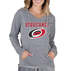 NHL Carolina Hurricanes Concepts Sport Women's Mainstream Terry Tri-Blend Long Sleeve Hooded Top - Gray