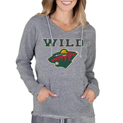 NHL Minnesota Wild Concepts Sport Women's Mainstream Terry Tri-Blend Long Sleeve Hooded Top - Gray