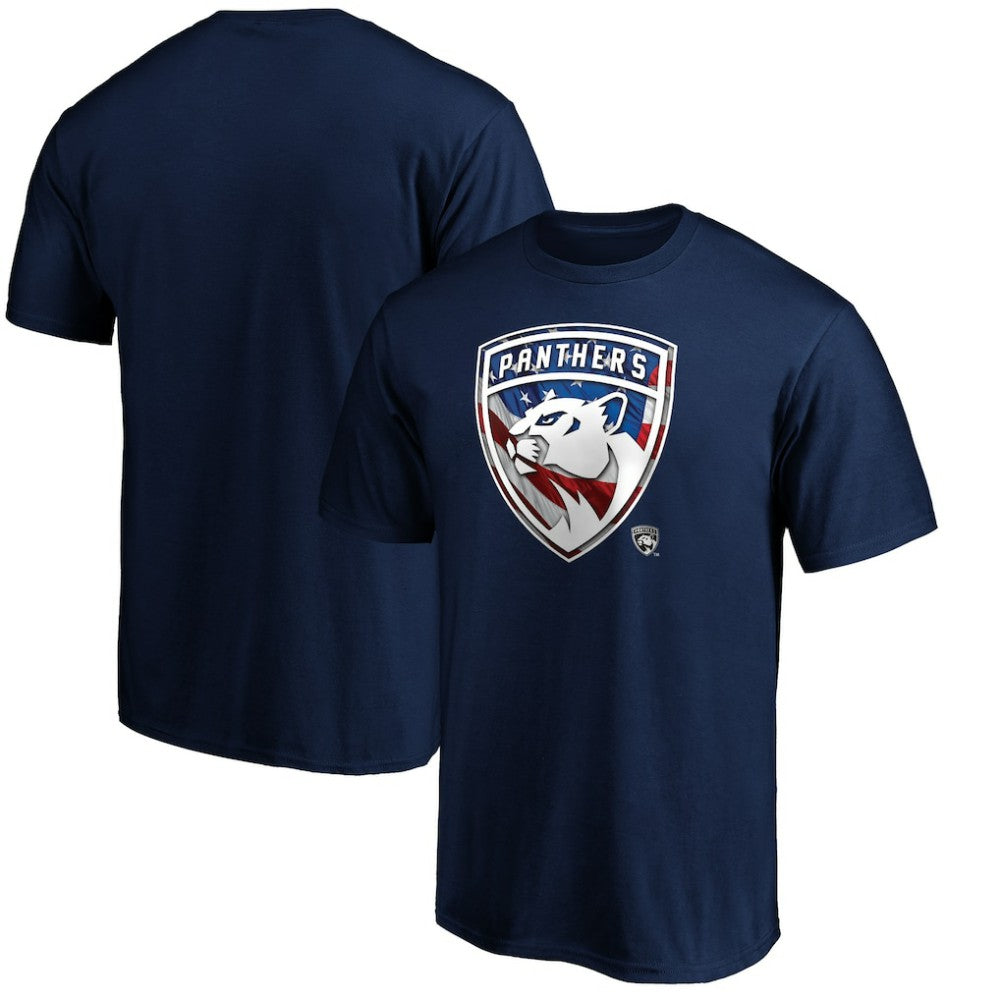 NHL Florida Panthers Banner Wave Logo T-Shirt - Navy
