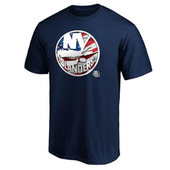 NHL New York Islanders Banner Wave Logo T-Shirt - Navy