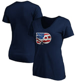 NHL Philadelphia Flyers Women's Banner Wave Logo V-Neck T-Shirt T-Shirt - Navy