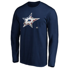 NHL Dallas Stars Banner Wave Logo Long Sleeve T-Shirt - Navy