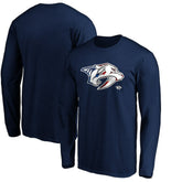 NHL Nashville Predators Banner Wave Logo Long Sleeve T-Shirt - Navy