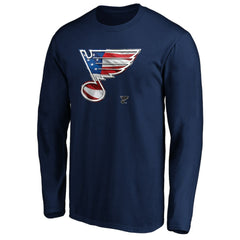 NHL St. Louis Blues Banner Wave Logo Long Sleeve T-Shirt - Navy