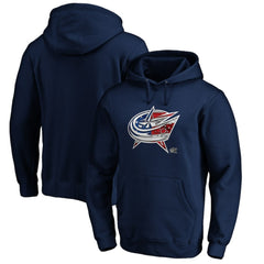 NHL Columbus Blue Jackets Banner Wave Logo Pullover Hoodie - Navy