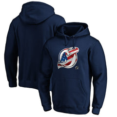 NHL New Jersey Devils Banner Wave Logo Pullover Hoodie - Navy
