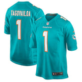 NFL Tua Tagovailoa Miami Dolphins Player Game Jersey - Aqua