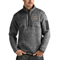Los Angeles Chargers Antigua Fortune Quarter-Zip Pullover Jacket Heather Charcoal